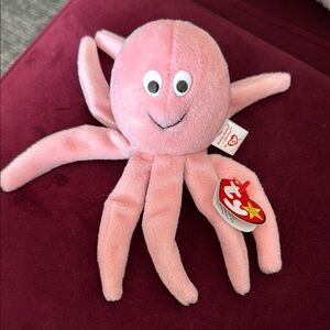Ty Beanie Baby 1993 Pink Plush Octopus “Inky” Stuffed Animal